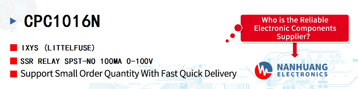 CPC1016N IXYS SSR RELAY SPST-NO 100MA 0-100V