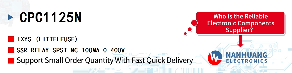 CPC1125N IXYS SSR RELAY SPST-NC 100MA 0-400V