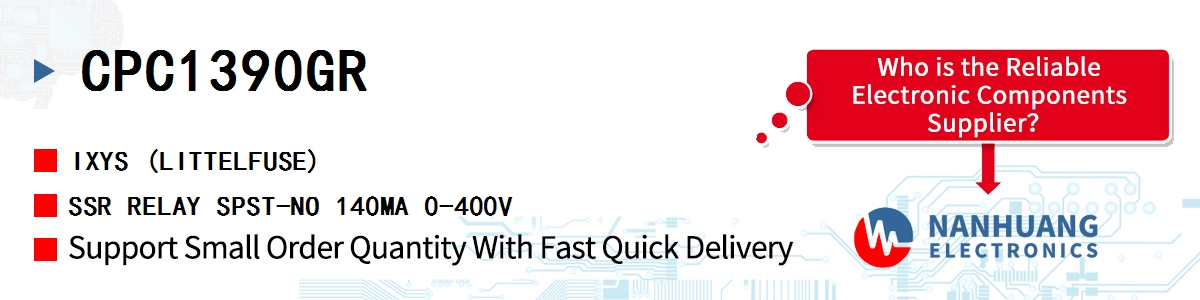 CPC1390GR IXYS SSR RELAY SPST-NO 140MA 0-400V