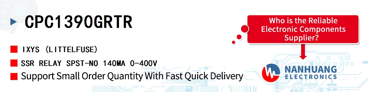 CPC1390GRTR IXYS SSR RELAY SPST-NO 140MA 0-400V