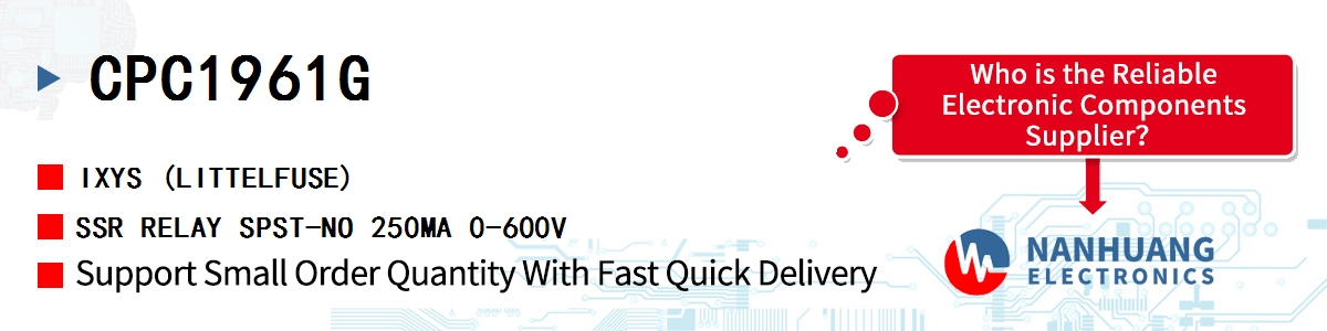 CPC1961G IXYS SSR RELAY SPST-NO 250MA 0-600V