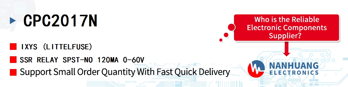 CPC2017N IXYS SSR RELAY SPST-NO 120MA 0-60V