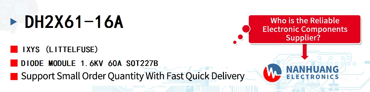 DH2X61-16A IXYS DIODE MODULE 1.6KV 60A SOT227B