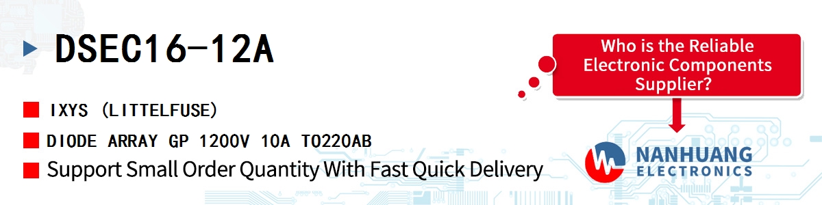 DSEC16-12A IXYS DIODE ARRAY GP 1200V 10A TO220AB