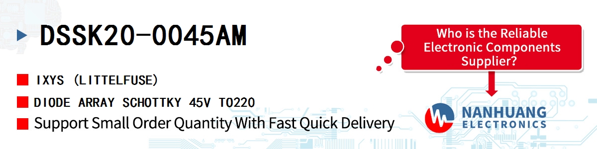 DSSK20-0045AM IXYS DIODE ARRAY SCHOTTKY 45V TO220
