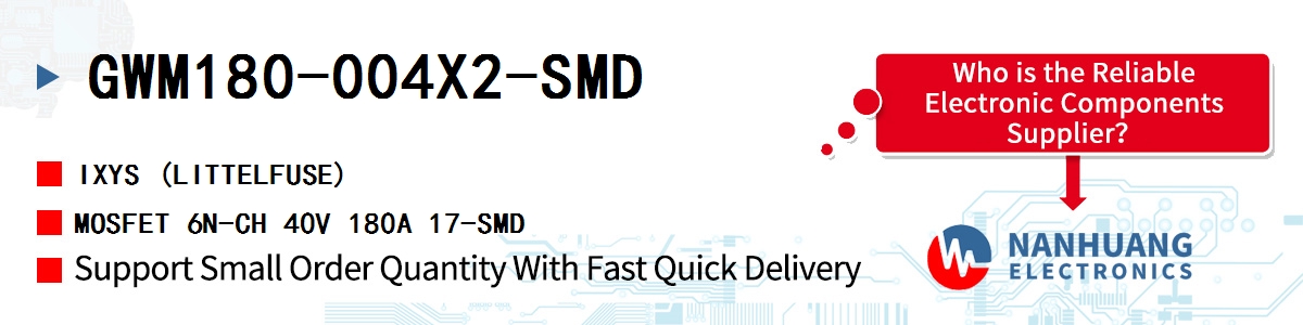 GWM180-004X2-SMD IXYS MOSFET 6N-CH 40V 180A 17-SMD