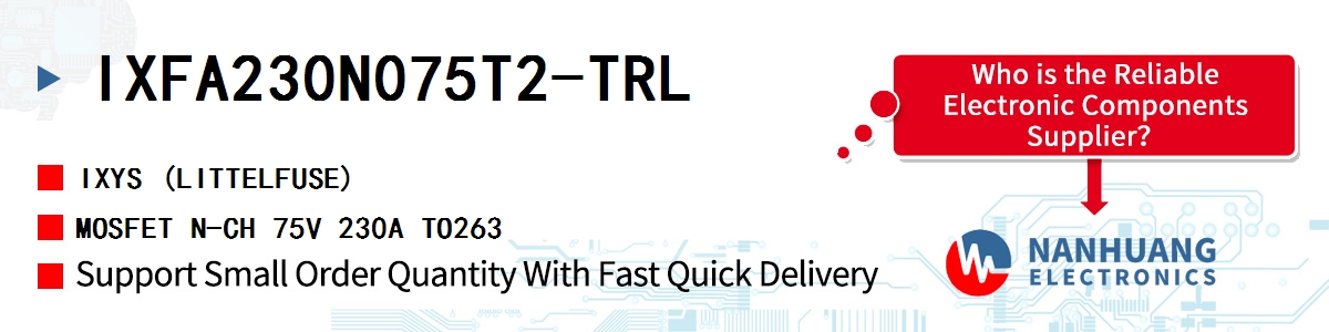 IXFA230N075T2-TRL IXYS MOSFET N-CH 75V 230A TO263