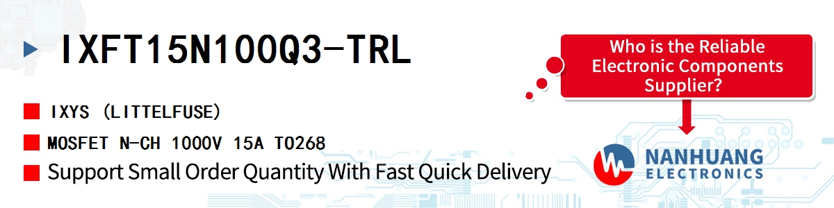 IXFT15N100Q3-TRL IXYS MOSFET N-CH 1000V 15A TO268