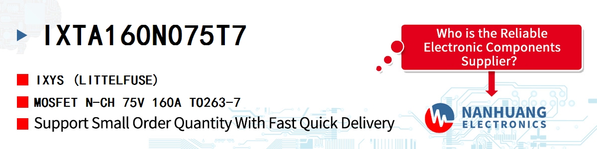 IXTA160N075T7 IXYS MOSFET N-CH 75V 160A TO263-7