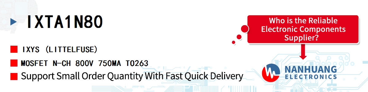 IXTA1N80 IXYS MOSFET N-CH 800V 750MA TO263