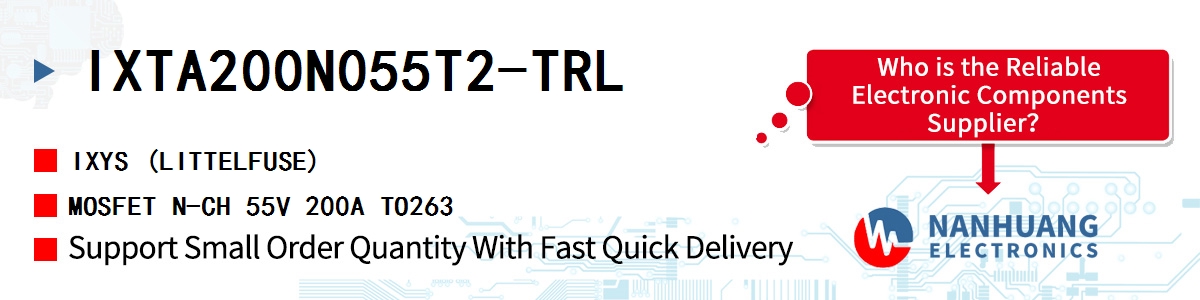 IXTA200N055T2-TRL IXYS MOSFET N-CH 55V 200A TO263