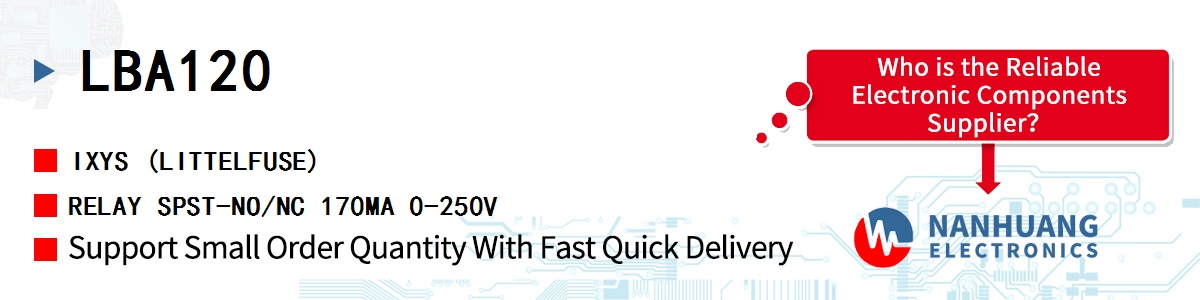 LBA120 IXYS RELAY SPST-NO/NC 170MA 0-250V