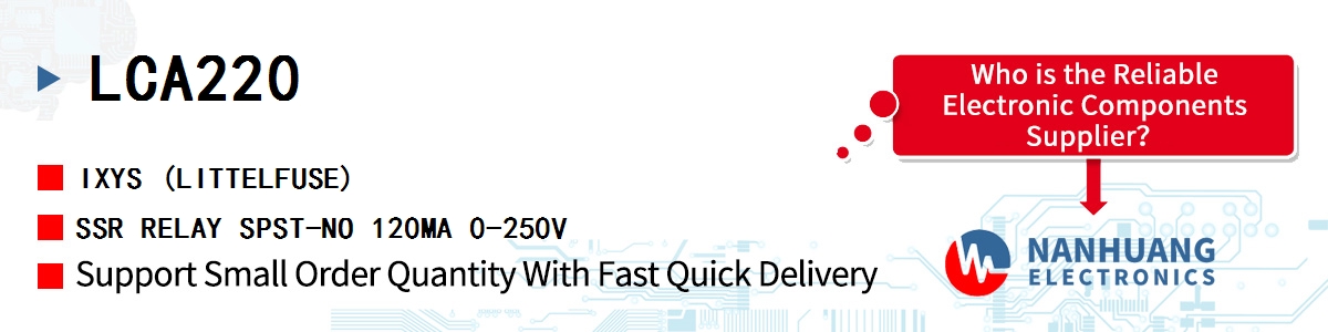 LCA220 IXYS SSR RELAY SPST-NO 120MA 0-250V