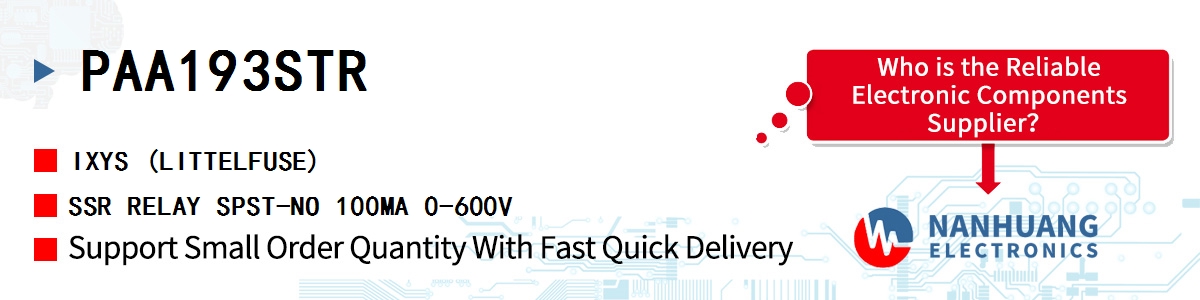 PAA193STR IXYS SSR RELAY SPST-NO 100MA 0-600V