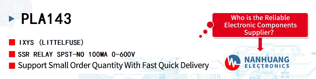 PLA143 IXYS SSR RELAY SPST-NO 100MA 0-600V