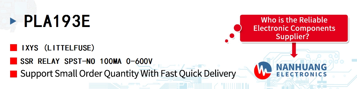 PLA193E IXYS SSR RELAY SPST-NO 100MA 0-600V