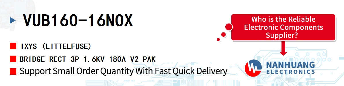 VUB160-16NOX IXYS BRIDGE RECT 3P 1.6KV 180A V2-PAK