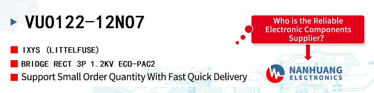 VUO122-12NO7 IXYS BRIDGE RECT 3P 1.2KV ECO-PAC2