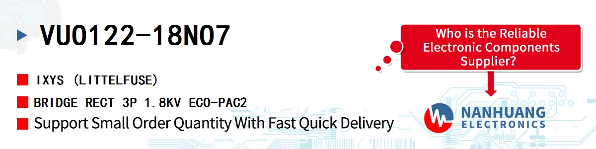 VUO122-18NO7 IXYS BRIDGE RECT 3P 1.8KV ECO-PAC2